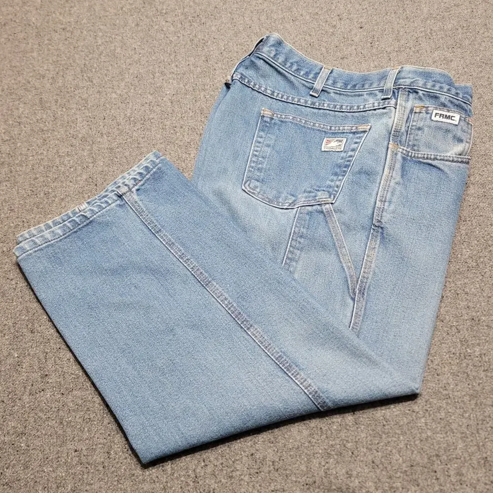 Tyndale Jeans Men 38x26*Flame Resistant FR Workwear Relaxed Broken In FRMC Denim